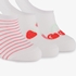 3 paar invisible kinder sokken wit rood 2