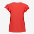 TwoDay dames T-shirt met ruches koraal 2