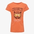 Meisjes T-shirt met tijgerkop oranje