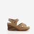 Blue Box dames sandalen met sleehak taupe 7