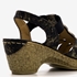 Blue Box dames sandalen met hak zwart goud 6