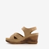 Blue Box dames sandalen met sleehak taupe 3