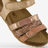 Groot leren meisjes sandalen met glitters goud 6