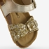 Groot leren meisjes sandalen met glitter goud 6