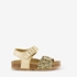 Groot leren meisjes sandalen luipaardprint goud 7