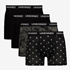 Heren boxershorts 4 pack zwart met print