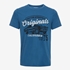 Unsigned heren T-shirt met tekstopdruk blauw