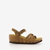 Hush Puppies suede sandalen met sleehak taupe 7