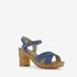 Dames sandalen met hak denim blauw