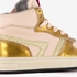 Groot hoge leren meisjes sneaker roze goud 6