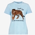 Dames T-shirt met luipaard blauw