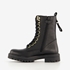 Braqeez leren meisjes veterboots zwart 2