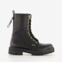 Braqeez leren meisjes veterboots zwart 7