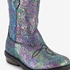 Braqeez leren meisjes western boots zwart metallic 6