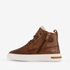 Groot hoge leren sneakers voor jongens cognac 2