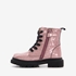 TwoDay leren meisjes veterboots roze glitters 3