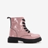 TwoDay leren meisjes veterboots roze glitters 7