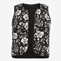 Dames gilet met bloemenprint zwart