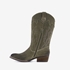 Harper suede dames western laarzen donkergroen 2