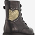 TwoDay leren meisjes veterboots zwart 6