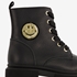 TwoDay leren meisjes veterboots zwart met smiley 6