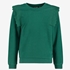 Meisjes sweater groen met ruches