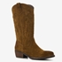 Suede dames western laarzen bruin