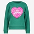 Meisjes sweater met hartje groen