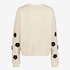 TwoDay beige sweater met geborduurde mouwen 2