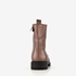 Braqeez leren meisjes veterboots roségoud 3