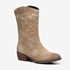 Harper suede dames western laarzen beige 1