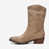 Harper suede dames western laarzen beige 3