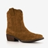 Harper suede dames western enkellaarsjes met hak