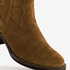 Harper suede dames western enkellaarsjes met hak 6