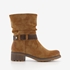 Blue Box dames boots met lage hak cognac 7