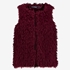 Fake fur meisjes gilet bordeaux rood