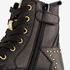 Groot leren meisjes veterboots met studs zwart 6