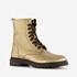 Leren meisjes veterboots metallic goud