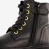 Groot leren meisjes veterboots met studs zwart 6