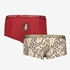 TwoDay 2-pack meisjes boxershorts luipaard rood 2