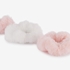 Fluffy meisjes scrunchies roze wit 3-pack 2