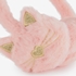 Fluffy roze meisjes oorwarmers kat 2