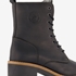 Output leren dames veterboots zwart 6