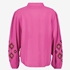 TwoDay dames blouse met geborduurde mouwen roze 2