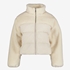 Korte dames winterjas met teddy beige