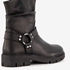 Groot leren meisjes biker boots zwart 6