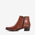 Hush Puppies leren dames enkellaarsjes cognac 3