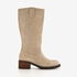 Harper hoge suede dames laarzen beige 7