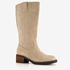 Harper hoge suede dames laarzen beige 1