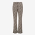 Dames flared broek beige met panterprint